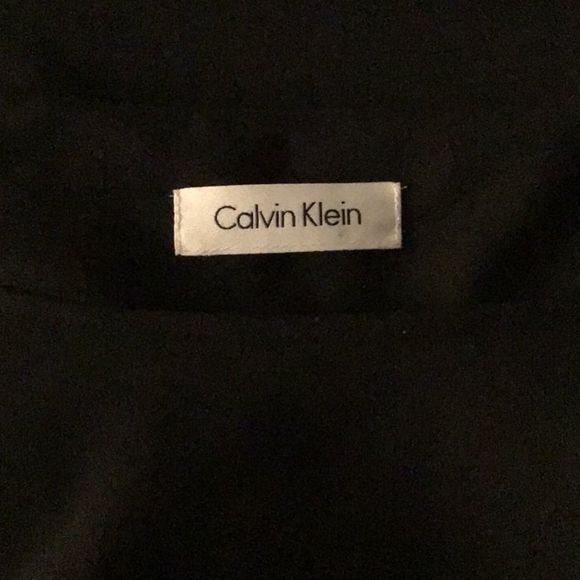 CALVIN KLEIN Top Blouson Drape Black Zipper Shoulders Long Sleeve/Button up NS - Picture 8 of 8